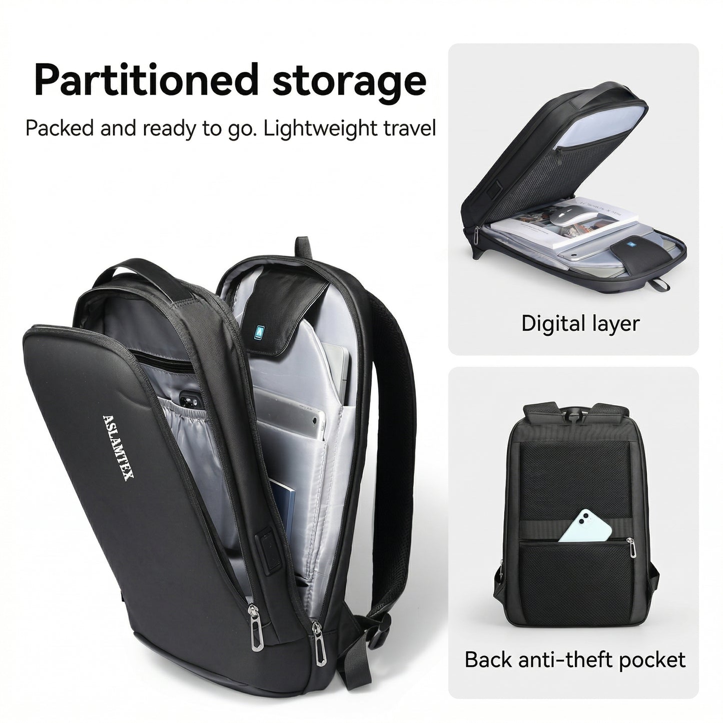 Business Laptop Backpack – Waterproof Travel Bag 17.3”